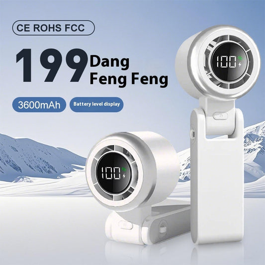 Mini Little Fan Foldable Handheld Digital Display Fan